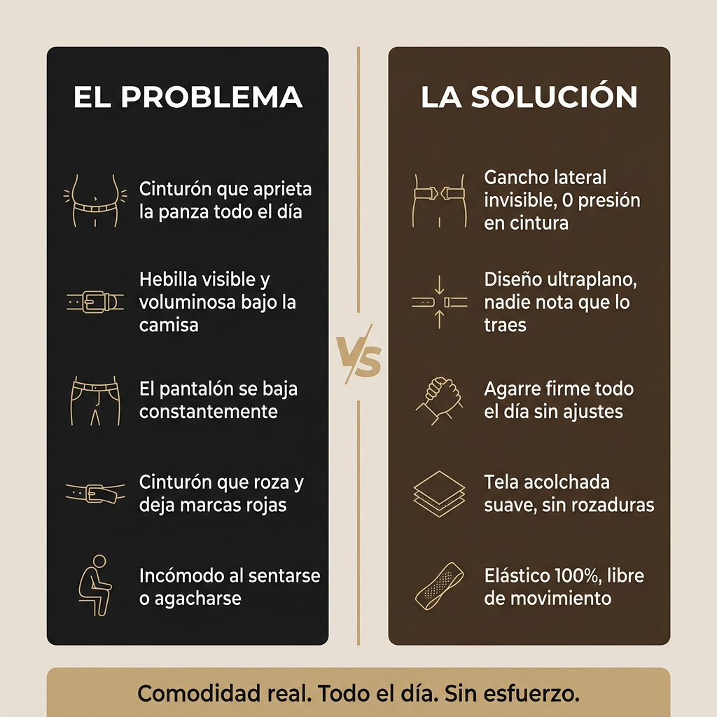Cinturón Ajustable sin Hebilla con Gancho