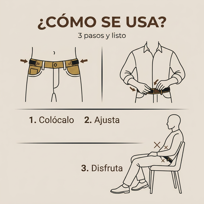 Cinturón Ajustable sin Hebilla con Gancho